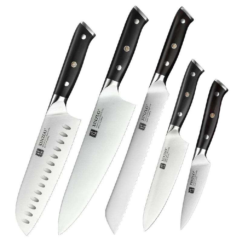 XinZuo - Set de couteaux RVS 5 pièces - Série B13S Yu - multicolore multi-matériau B13S-A5_0