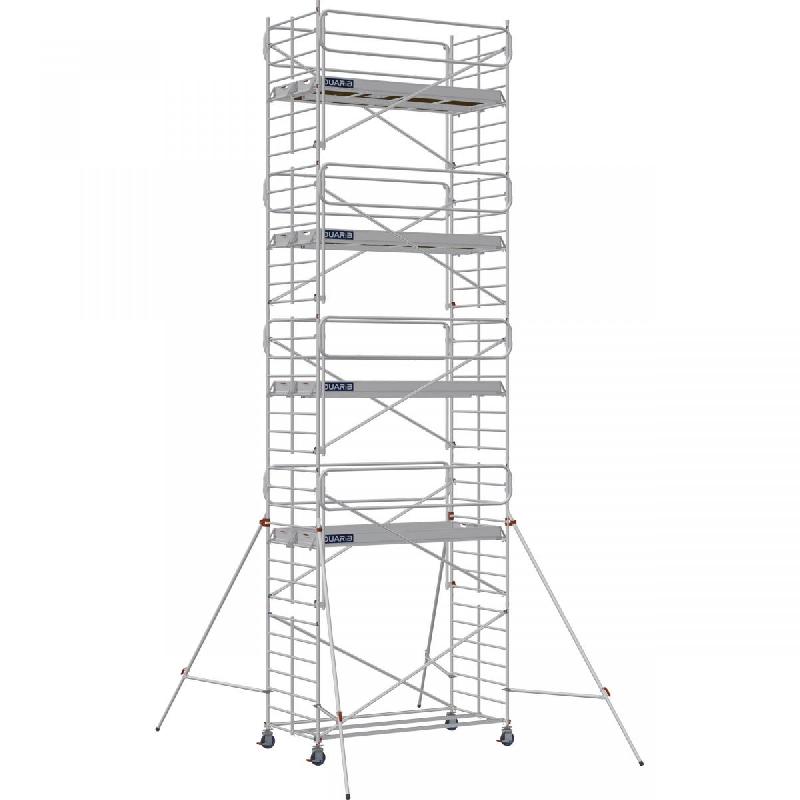 Échafaudage roulant aluminium DOCKER 150 version garde-corps EXMDS - Hauteur de travail : 10,90 m - DUARIB - 7230092_0