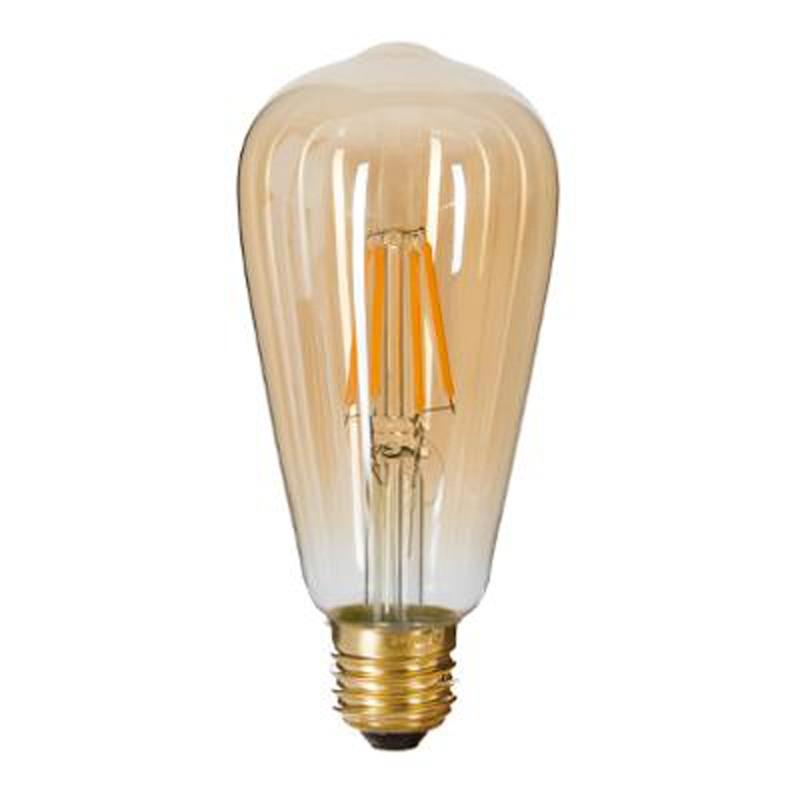 Ampoule à LED goutte 14 cm ambre - Design en verre, cuivre & tungstène - Paris Prix_0