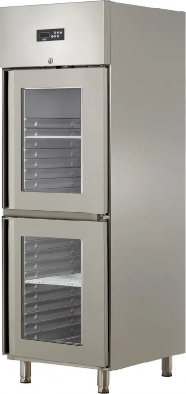 Armoire réfrigérée inox 2 demi-portes vitrée 610 l négative AFI Collin Lucy OZ700P-2PV_0