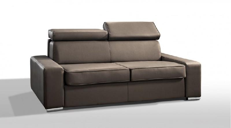 Canapé lit 3-4 places Chicago convertible express 160cm - Matelas 16cm mousse visco-élastique - Polyuréthane taupe_0