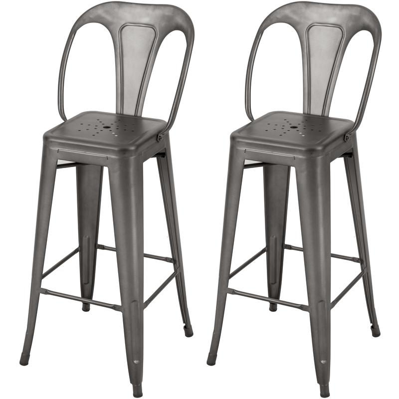 CHAISE DE BAR MI HAUTEUR INDUS GRIS ACIER 66 CM (LOT DE 2) GRIS RENDEZ VOUS DÉCO CHAISE DE BAR MI HAUTEUR INDUS GRIS ACIER 66 CM (LOT DE 2) GRIS RENDEZ VOUS DÉCO