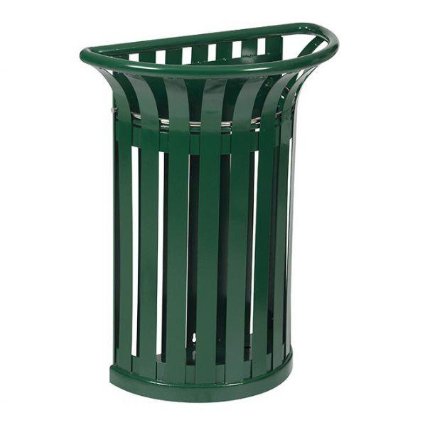 Corbeille TULIPE murale - 35L - Vert mousse - Aspect rétro pour espaces verts et urbains_0