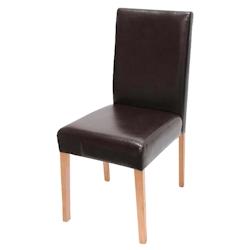 Décoshop26 - Chaise de salle à manger cuisine en synthétique marron pieds en bois clair design moderne 04_0002312 - marron 3000269332697_0