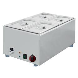EURAST - Bain marie électrique avec 4 bacs de dessert gn 1/4 - 340x570x260 mm - 1500 W 230/1V - 550041M8 - inox 550041M8_0
