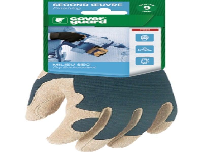 Gants de manutention (gros travaux) en cuir p909, taille 9_0