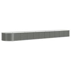 Helloshop26 - Jardinière bac lit surélevé plantes fleurs terrasse jardin de jardin acier enduit de poudre 440 x 80 x 36 cm gris 02_0039652 - 300021_0
