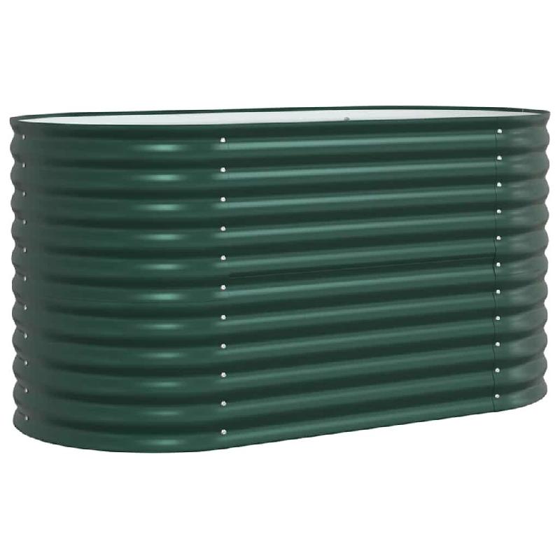 Helloshop26 - Jardinière surélevée moderne minimaliste terrasse jardin 160 x 80 x 81 cm en acier vert 02_0058905 - vert acier 3000240840999_0