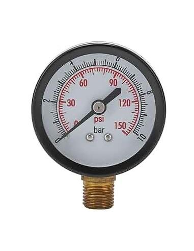 Manomètre de pression vertical 1/4 de pouce - 63 mm - 0-10 BAR_0