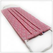Masque 3 plis géométrique rose - tissu 100% coton certifié Oeko-Tex - VDM - barrette nasale incluse_0