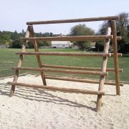 Module sportif avec échelle double - parcours de santé - structure en pin classe 5 - hauteur hors sol 2200 mm - 26509-01_0