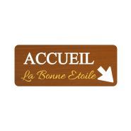Panneau directionnel - pic bois - hauteur 25 cm - en bois lasuré, gravé et peint_0