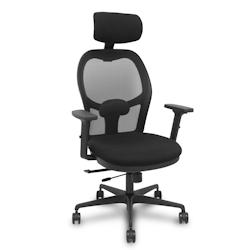 Piqueras y Crespo Silla Jorquera traslack malla negra asiento bali negro brazos 2D cabecero regulable - noir multi-matériau 15TKM840B840B2B68R65CR_0