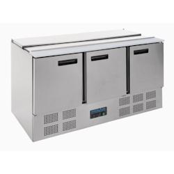 Polar Comptoir inox réfrigéré de préparation 368 Litres, 4 x GN 1/1 (P)200 mm, 340 W, 220 V - MONO - argenté inox G607_0