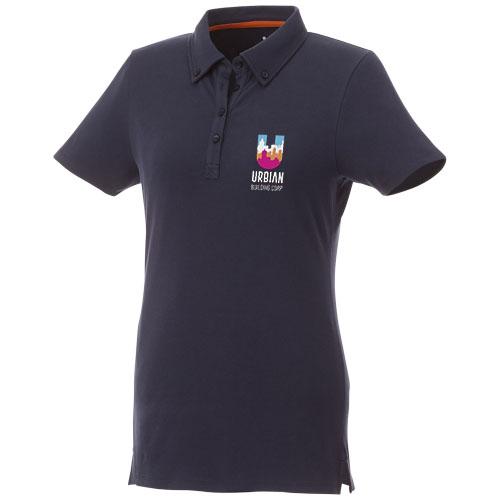 Polo boutonné manches courtes femme Atkinson 38105492 - tissu extensible 95% coton 200 g/m²_0