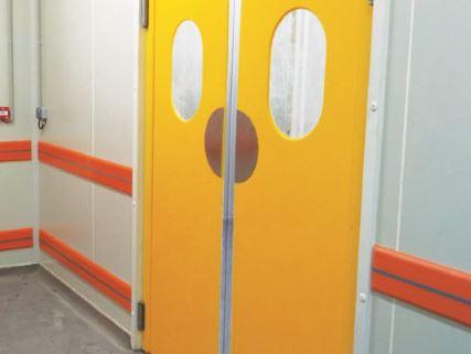 Porte va-et-vient en acochoc - 1 ou 2 vantaux - Polyéthylène résistant aux chocs et températures_0