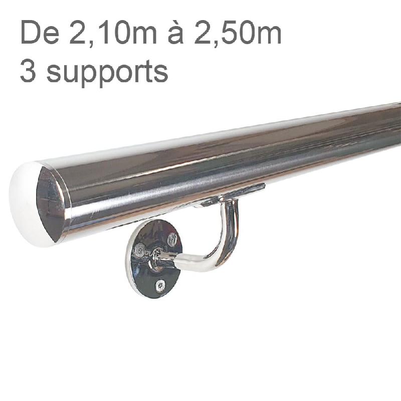 Rampe murale en inox poli - 2m10 à 2m50_0