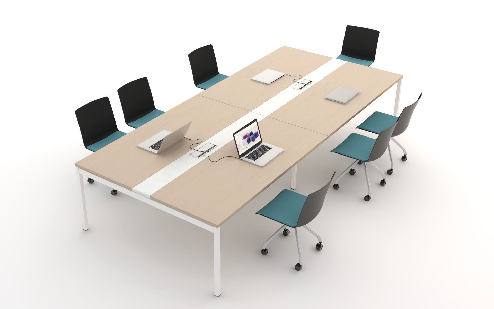 Table de réunion modulaire yogi pour salles de réunion, conférence et bureaux_0