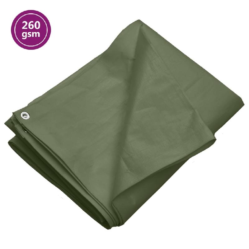 Vidaxl bâche 260 g/m² 3x4 m vert pehd 151547_0