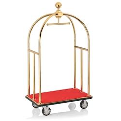 WAS Germany - Chariot à bagages, 112 x 61 x 186 cm, doré, tapis rouge, acier inoxydable (2242000) - rouge inox 2242 000_0
