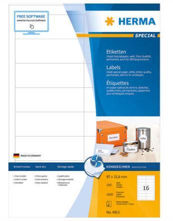 Étiquettes jet d'encre, a4, 97 x 33,8 mm - 4815_0