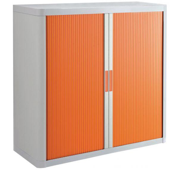 ARMOIRE EASY OFFICE HAUTEUR 104 CM CORPS BLANC RIDEAUX COLORIS ORANGE - MANUTAN COLLECTIVITÉS