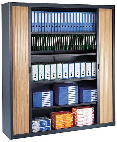 ARMOIRE HAUTE À RIDEAUX DÉMONTABLES DÉCOR BOIS LARGEURS SPÉCIFIQUES 200 X 180 CM ANTHRACITE-HÊTRE