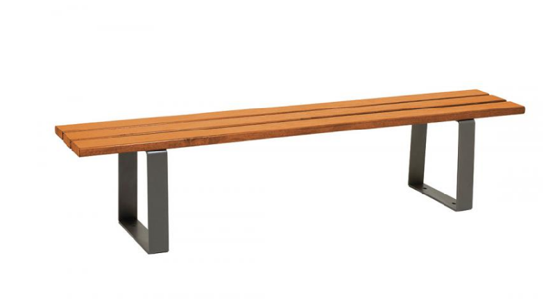 Banquette urbaine - Structure acier - Hauteur assise 441 mm - Longueur 1800 ou 2000 mm - 2/3 places - Coloris disponibles clair ou acajou_0