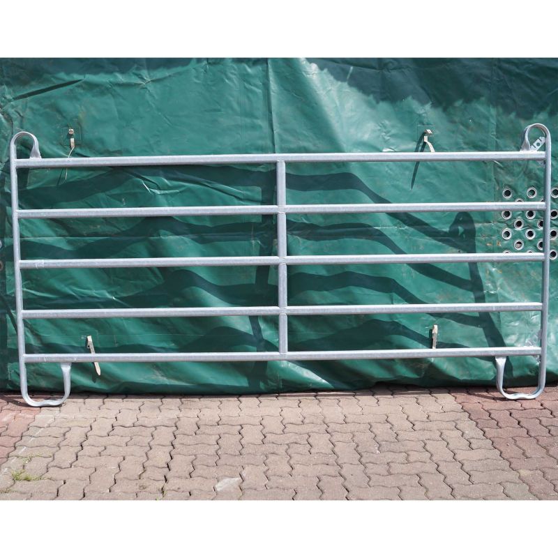 Barrière agricole en acier galvanisé - Hauteur 1m40 - 5 traverses - GE 300/140/5 - Dimensions 3m x 1,4m_0