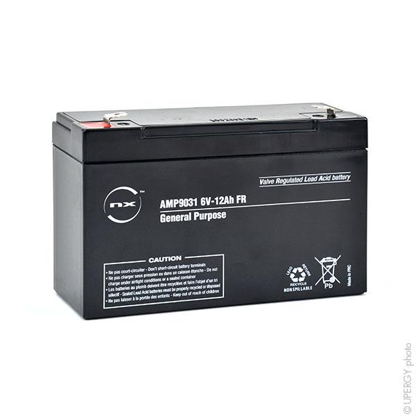 Batterie plomb AGM NX 12-6 General Purpose FR - 6V 12Ah - Étanche et fiable - Connectique F6.35_0