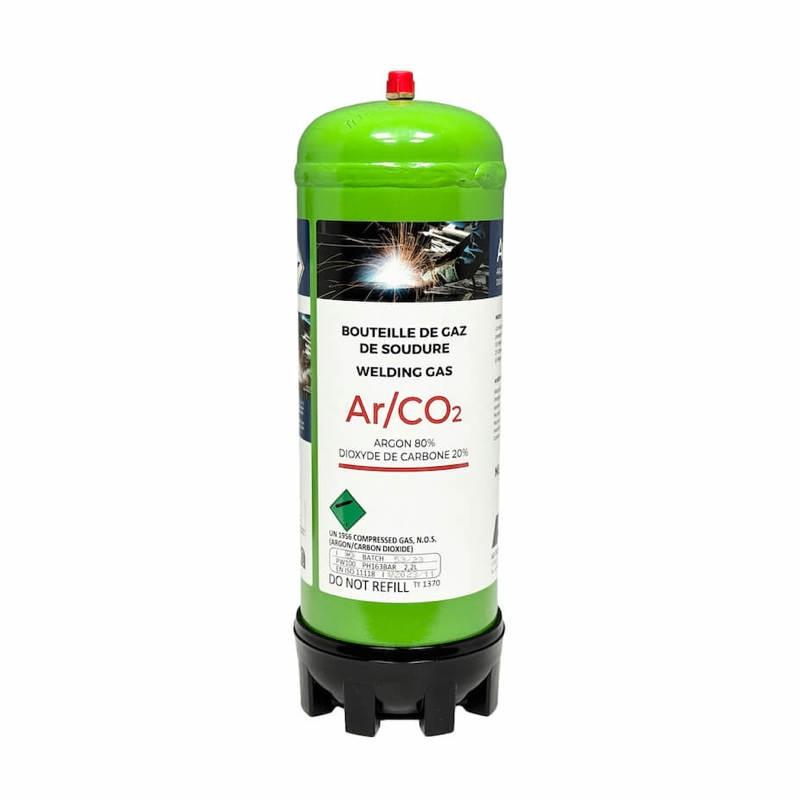 Bouteille de gaz jetable ARGON CO2 - 2,2 Litres - ACIER/INOX_0