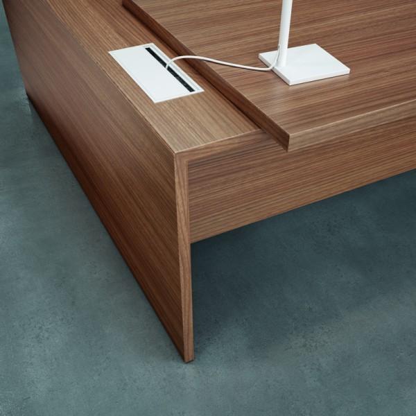 Bureau d'angle T45 avec caisson - Quadrifoglio. - 200, Gauche, Eucalyptus_0