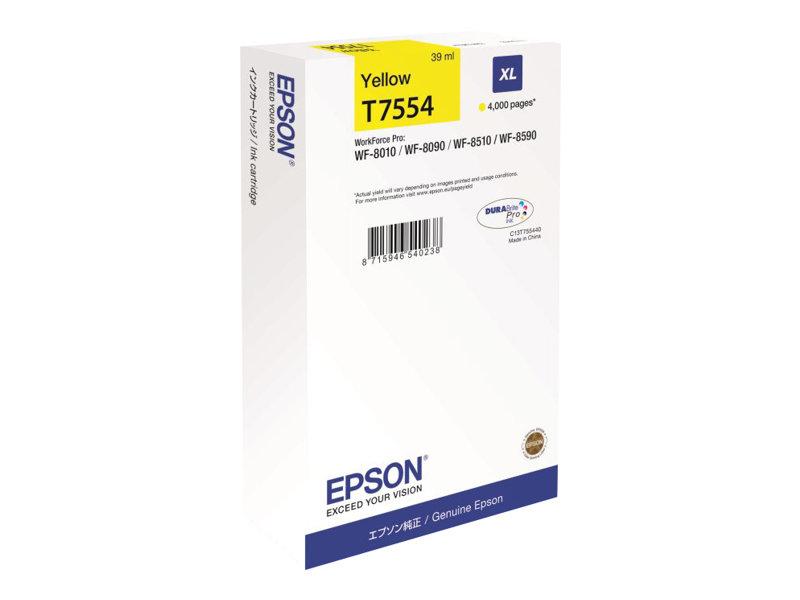 EPSON T7554 - TAILLE XL - JAUNE - ORIGINAL - CARTOUCHE D'ENCRE