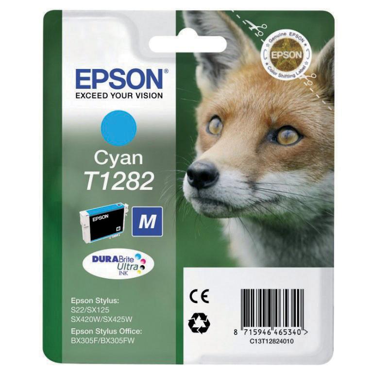 CARTOUCHE EPSON T1282 CYAN POUR IMPRIMANTES JET D'ENCRE
