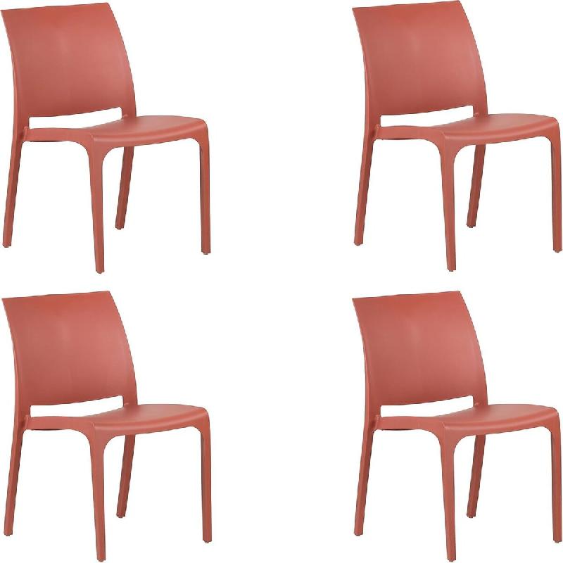 Chaise Empilable En Résine Fabriquée En Italie Design Pour L'Intérieur Et L'Extérieur Sofia Rouge 4 Pcs - rouge 8056157805724_0