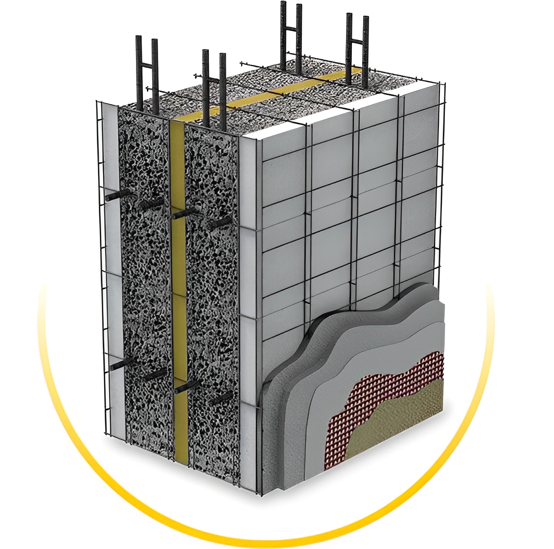 Coffrage pour mur en béton - Ecosism - isolation acoustique et thermique - double_0