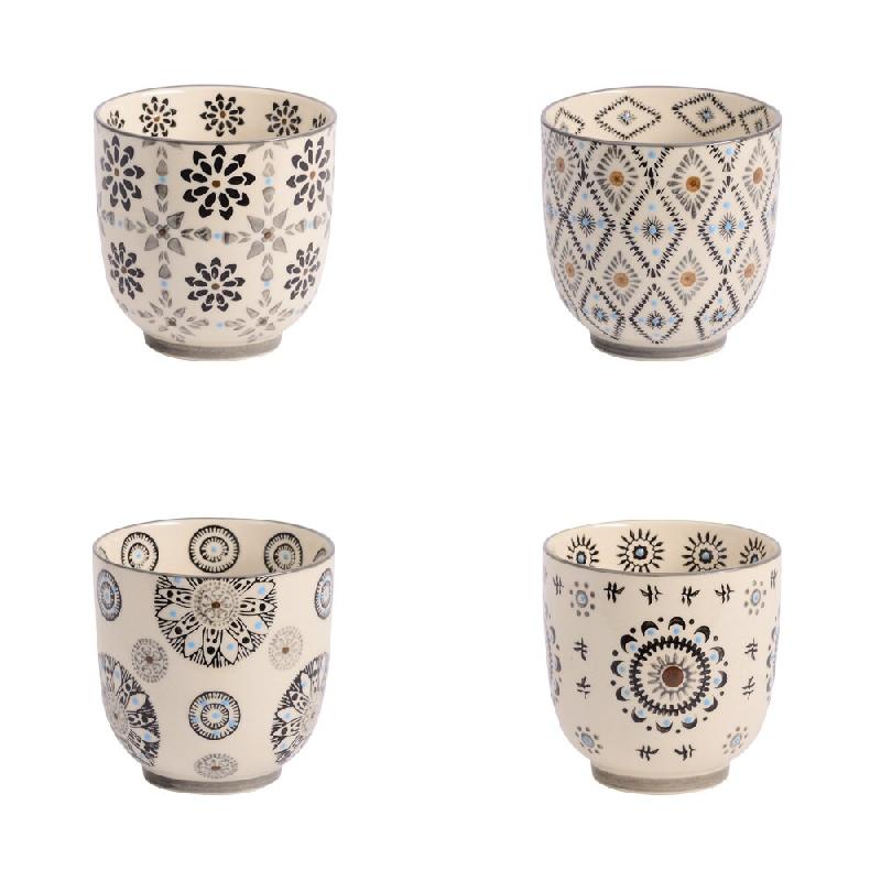 Coffret de 4 gobelets Nelson 15 cl -  Gris Rond Grès Table Passion - gris Grès 3106232382529_0