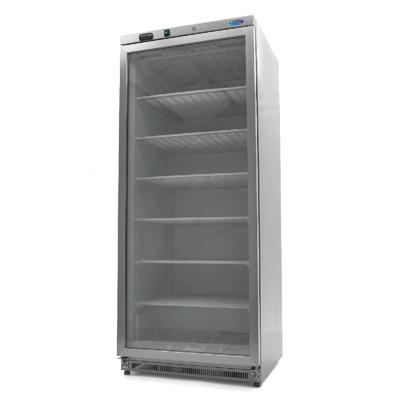 Congélateur - 600 L - acier inoxydable - avec porte en verre_0