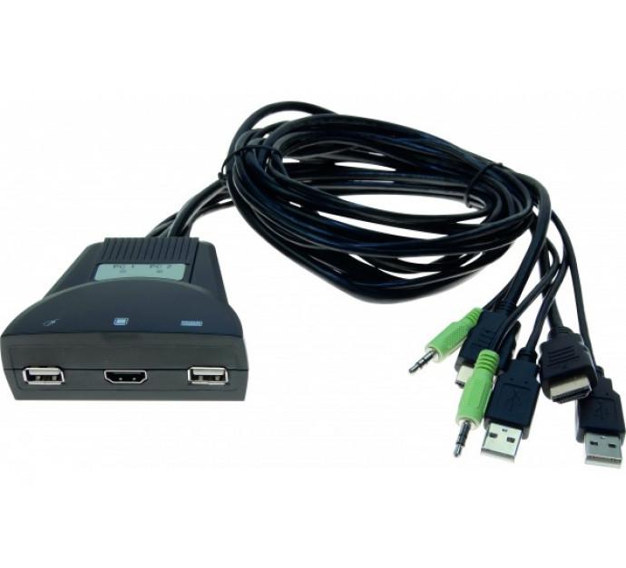 Dexlan Switch KVM HDMI 4K - Câbles intégrés USB/Audio - Contrôle 2 PC ou Mac_0
