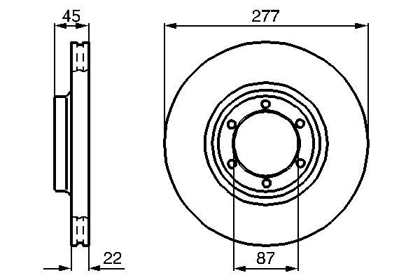 Disque de frein Bosch 0986478635 - ventilé intérieur - boîte de 2 disques - 6 trous_0