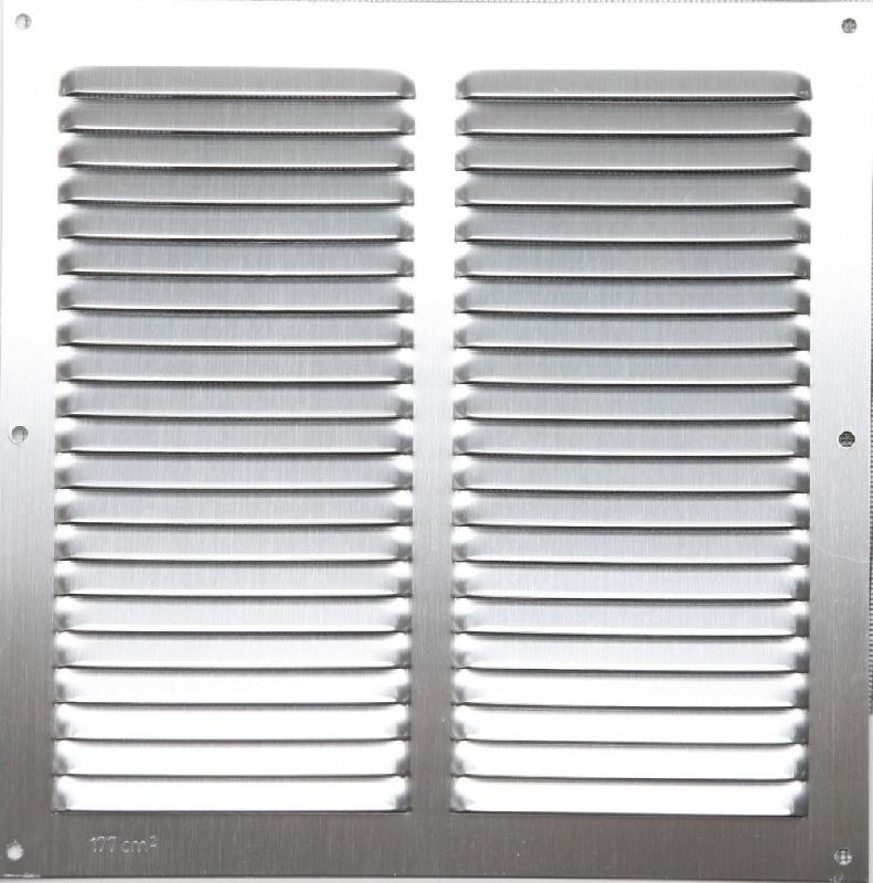 Grille d'aération aluminium anodisé, l.25 x l.25 cm_0