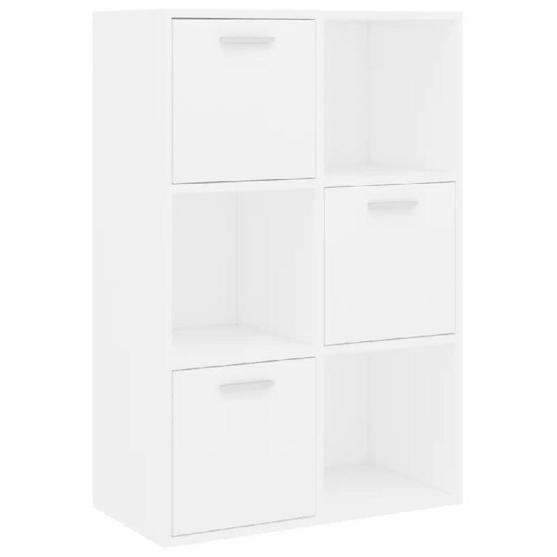 Helloshop26 - Armoire de rangement avec 6 compartiments multifonctionnelle bureau 60 x 29,5 x 90 cm en bois d'ingénierie blanc 02_0047649 - blanc Boi_0