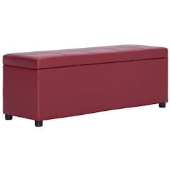 Helloshop26 - Banc banquette avec compartiment de rangement 116 cm bordeaux similicuir 02_0010978 - 3000602947762_0