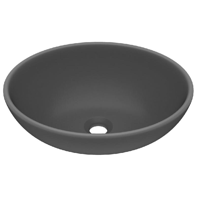 Helloshop26 - Lavabo vasque ovale de luxe 40x33 cm céramique gris foncé mat 02_0002670 - 3000101691531_0
