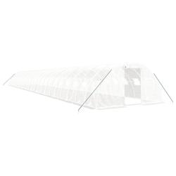 Helloshop26 - Serre tente abri plante fleur légumes avec cadre en acier 96 m² 24 x 4 x 2 m blanc 02_0044645 - 3000220244670_0