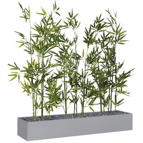 JARDINIÈRE BASSE JB12 GRIS 120 CM GRAMINÉES