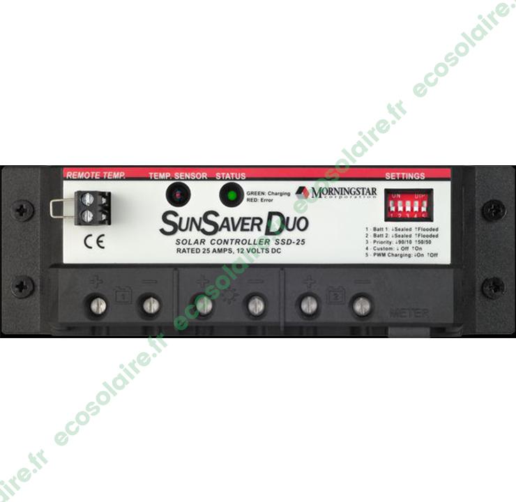 Limiteur de charge Sunsaver Duo SSD-25 - 25A 12V - Régulateur PWM pour recharge simultanée de batteries_0