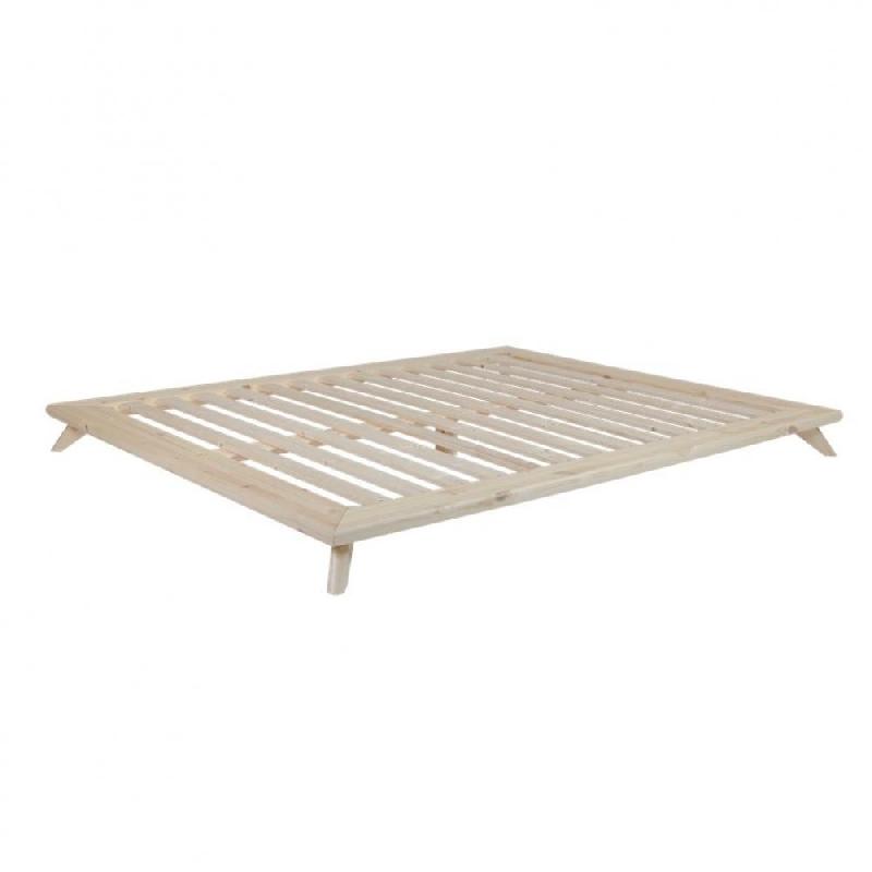 LIT FUTON SENZA BED PIN LAQUÉ NATUREL  COUCHAGE 140 X 200 CM_0