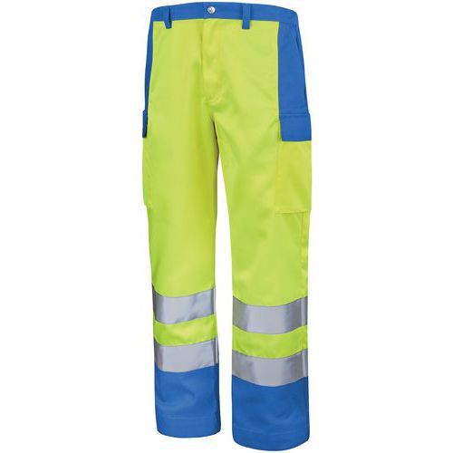 PANTALON FLUO BASE XP 9B81 - JAUNE FLUO / AZUR - 0 - CEPOVETT SAFETY
