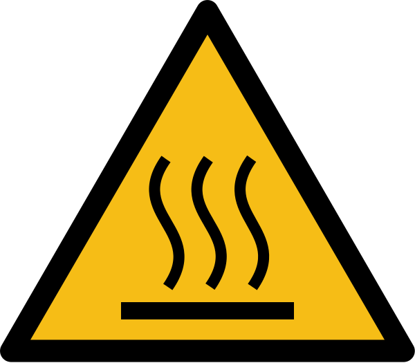 PICTOGRAMME DE DANGER ISO EN 7010 - SURFACE CHAUDE - W017  - PVC - 200